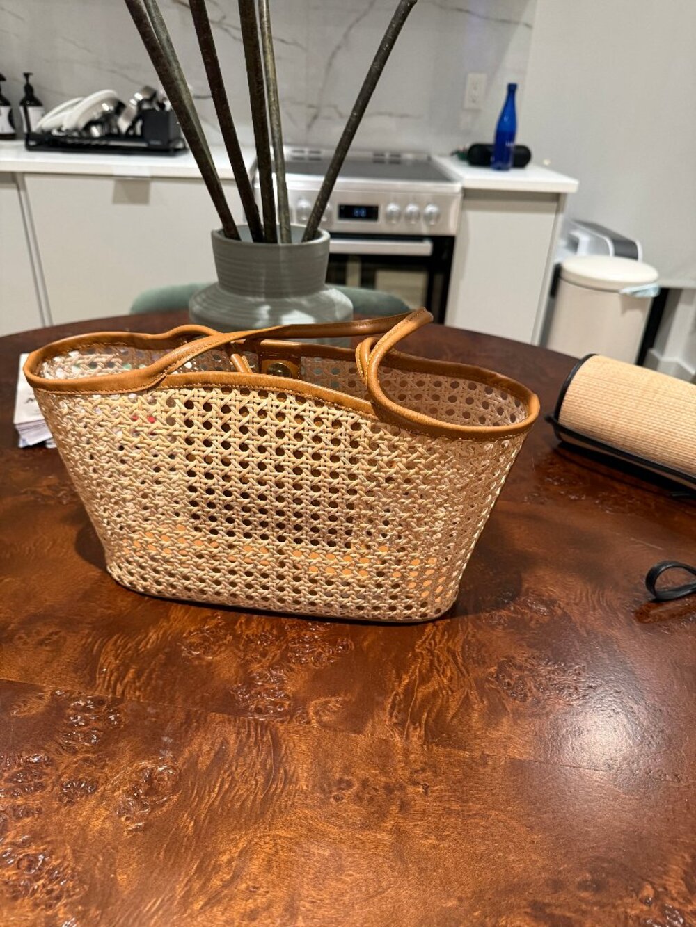 NEW Bembien Rattan Tote Copper Leather